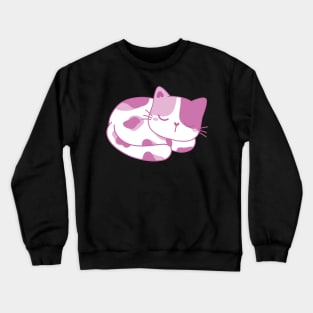 Calico Kitty sleeping pink and white Crewneck Sweatshirt